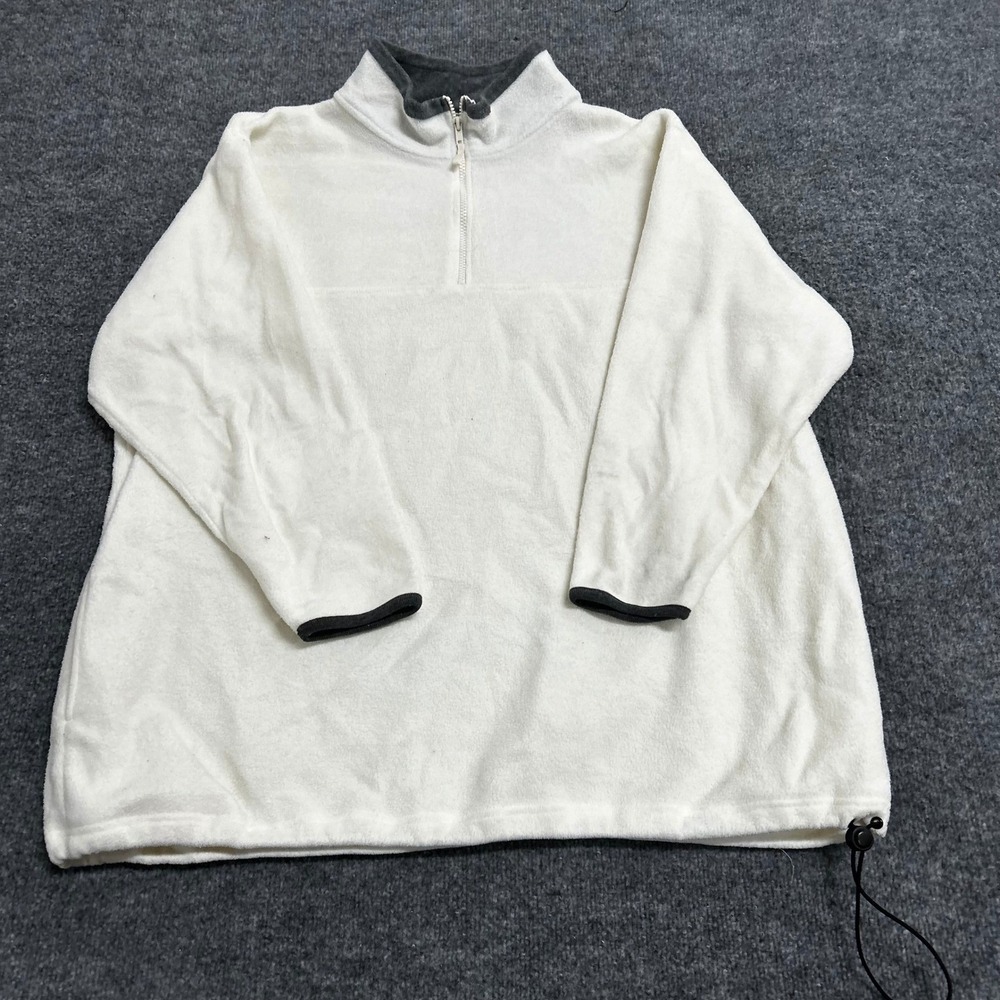 North Crest Fleece Womens Size 18W/20W Cream Quarter Zip Pullover Drawstring Hem